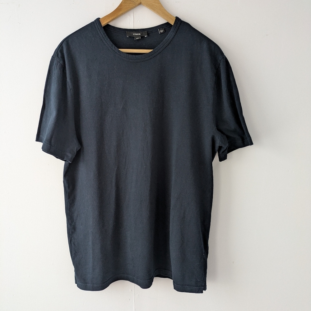 Vince 100% Cotton Navy Short Sleeve Men's T-Shirt Size Medium